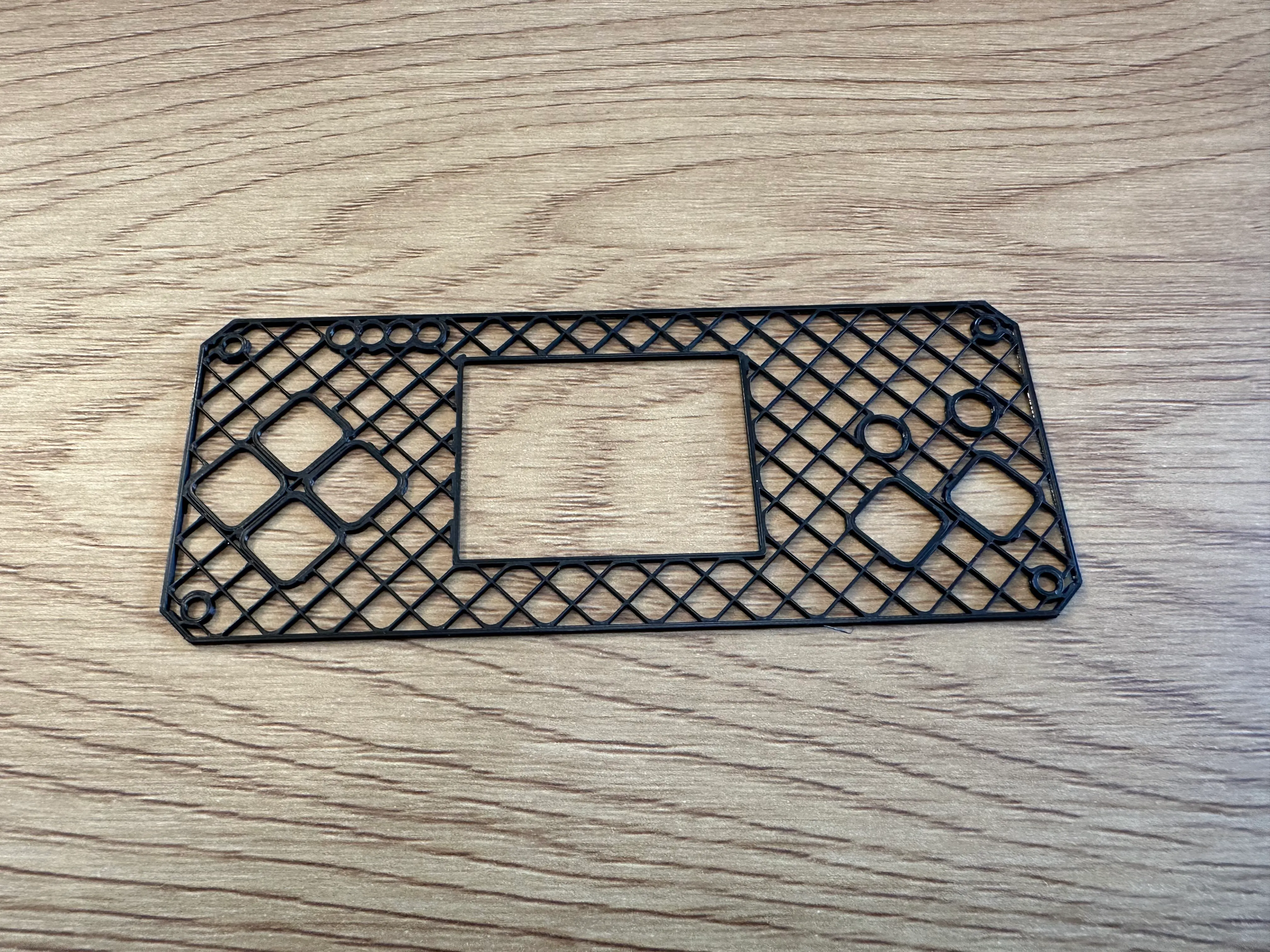 3D-printed draft of the top plate